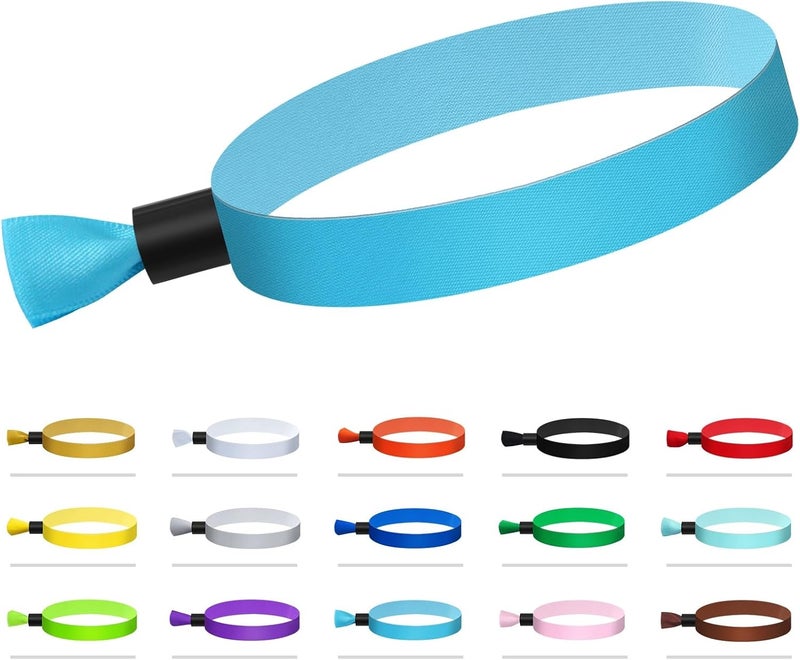 Comflora 100 Pcs Cloth Wristband - Lightweight Disposable Wristbands for Concerts and Parties (Water Blue) - Image 1